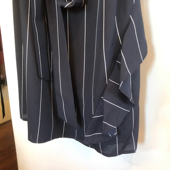Banana Republic Navy Stripped Ruffle Dress - Picture 3 of 6